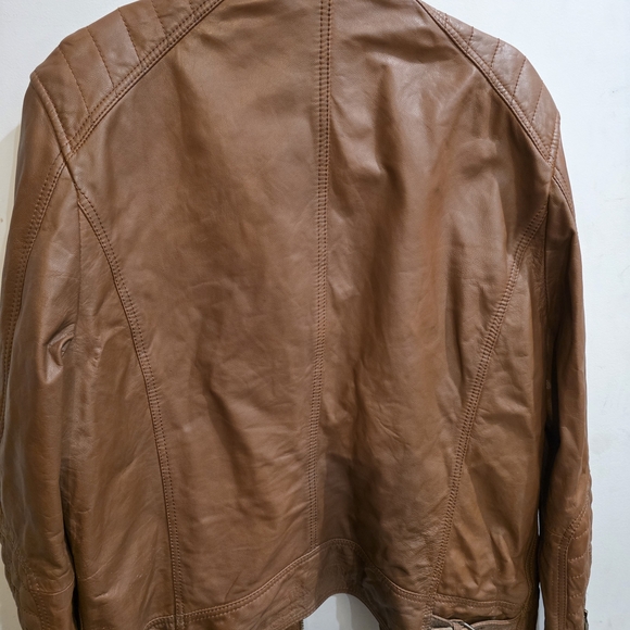 Cole Haan Men's Tan Leather Jacket - Picture 3 of 5
